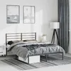 Image de vidaXL Cadre de lit métal sans matelas avec tête de lit noir 150x200cm