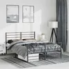 Image de vidaXL Cadre de lit métal sans matelas avec pied de lit noir 135x190cm