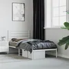 Image de vidaXL Cadre de lit métal sans matelas avec tête de lit blanc 75x190cm
