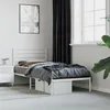 Image de vidaXL Cadre de lit mÃ©tal sans matelas avec tÃªte de lit blanc 75x190cm