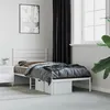 Image de vidaXL Cadre de lit métal sans matelas avec tête de lit blanc 90x190cm352360