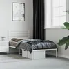 Image de vidaXL Cadre de lit métal sans matelas avec tête de lit blanc 90x200cm