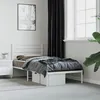 Image de vidaXL Cadre de lit mÃ©tal avec tÃªte de lit blanc 90x200 cm