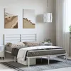 Image de vidaXL Cadre de lit métal avec tête de lit blanc 135x190 cm