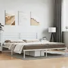 Image de vidaXL Cadre de lit métal sans matelas et tête de lit blanc 200x200 cm