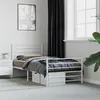 Image de vidaXL Cadre de lit métal sans matelas avec pied de lit blanc 90x190cm352378