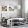 Image de vidaXL Cadre de lit métal sans matelas et pied de lit blanc 135x190 cm