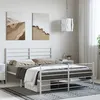 Image de vidaXL Cadre de lit métal sans matelas et pied de lit blanc 150x200 cm