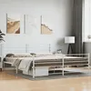 Image de vidaXL Cadre de lit mÃ©tal avec tÃªte de lit/pied de lit blanc 200x200cm