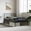 Image de vidaXL Cadre de lit mÃ©tal sans matelas avec tÃªte de lit noir 100x190cm