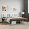 Image de vidaXL Cadre de lit métal sans matelas avec tête de lit noir 200x200cm