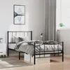 Image de vidaXL Cadre de lit métal sans matelas avec pied de lit noir 100x190cm