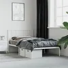 Image de vidaXL Cadre de lit métal sans matelas avec tête de lit blanc 75x190cm352519
