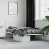 Image de vidaXL Cadre de lit mÃ©tal sans matelas avec tÃªte de lit blanc 75x190cm