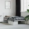 Image de vidaXL Cadre de lit métal sans matelas et tête de lit blanc 100x190 cm