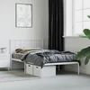 Image de vidaXL Cadre de lit mÃ©tal sans matelas et tÃªte de lit blanc 100x190 cm
