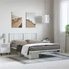 Image de vidaXL Cadre de lit métal sans matelas et tête de lit blanc 135x190 cm