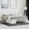 Image de vidaXL Cadre de lit mÃ©tal avec tÃªte de lit blanc 140x190 cm