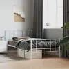 Image de vidaXL Cadre de lit métal sans matelas avec pied de lit blanc 90x200cm