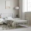 Image de vidaXL Cadre de lit métal sans matelas et pied de lit blanc 100x190 cm