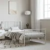 Image de vidaXL Cadre de lit métal sans matelas et pied de lit blanc 100x200 cm