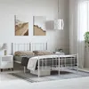 Image de vidaXL Cadre de lit métal sans matelas et pied de lit blanc 135x190 cm352546
