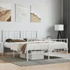 Image de vidaXL Cadre de lit métal sans matelas et pied de lit blanc 140x200 cm