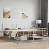 Image de vidaXL Cadre de lit métal avec tête de lit/pied de lit blanc 180x200cm