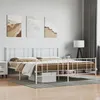 Image de vidaXL Cadre de lit métal sans matelas et pied de lit blanc 200x200 cm