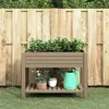Image de vidaXL Lit surélevé de jardin marron clair 110x45x79 cm polypropylène364176