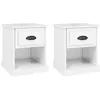 Image de vidaXL Tables de chevet 2 pcs blanc brillant 39x39x47,5 cm