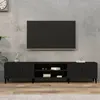 Image de vidaXL Meuble TV noir 180x31,5x40 cm bois d'ingénierie816265