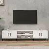 Image de vidaXL Meuble TV blanc brillant 180x31,5x40 cm bois d'ingénierie