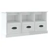 Image de vidaXL Meuble TV blanc brillant 100x35x50 cm bois d'ingÃ©nierie
