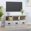 Image de vidaXL Meuble TV gris béton 100x35x50 cm bois d'ingénierie816292