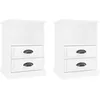 Image de vidaXL Tables de chevet 2 pcs blanc brillant 43x36x60 cm
