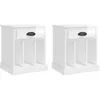 Image de vidaXL Tables de chevet 2 pcs blanc brillant 43x36x50 cm