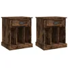Image de Vidaxl Tables De Chevet 2 Pcs ChÃªne FumÃ© 43x36x50 Cm