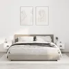 Image de vidaXL Tables de chevet murales 2 pcs blanc brillant 41,5x36x28 cm