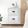 Image de vidaXL Tables de chevet murales 2 pcs blanc 41,5x36x53 cm816393