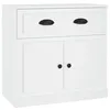 Image de vidaXL Buffet blanc 70x35,5x67,5 cm bois d'ingÃ©nierie