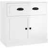 Image de vidaXL Vidaxl Buffet Blanc Brillant 70x35,5x67,5 Cm Bois D'ingénierie