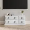 Image de vidaXL Meuble TV blanc brillant 100x35,5x45 cm bois d'ingénierie816450