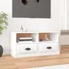 Image de vidaXL Meuble TV blanc brillant 93x35,5x45 cm bois d'ingénierie816466