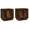 Image de vidaXL Tables de chevet 2 pcs chÃªne fumÃ© 44x35x45 cm bois d'ingÃ©nierie