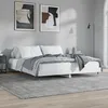 Image de vidaXL Cadre de lit sans matelas blanc 200x200 cm bois d'ingÃ©nierie