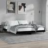 Image de vidaXL Cadre de lit noir 200x200 cm bois d'ingénierie