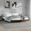 Image de vidaXL Cadre de lit chêne fumé 200x200 cm bois d'ingénierie