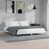Image de vidaXL Cadre de lit blanc brillant 160x200 cm bois d'ingénierie