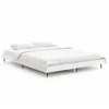 Image de vidaXL Cadre de lit blanc brillant 135x190 cm bois d'ingÃ©nierie